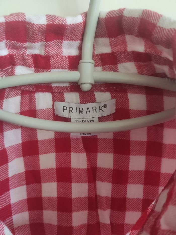 Primark chemise à carreaux blanc rouge 11 12 ans - photo numéro 2