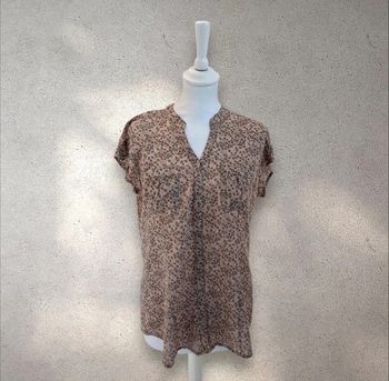 Chemise légère manches courtes imprimé fleurs XL