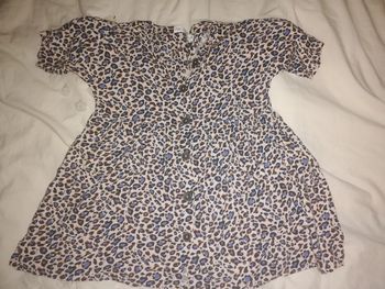 Robe zara léopard bleu noir 7 ans