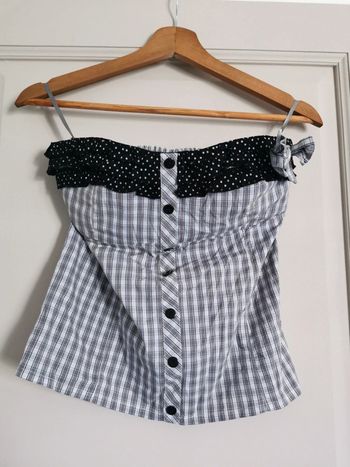 Bustier gris à carreaux