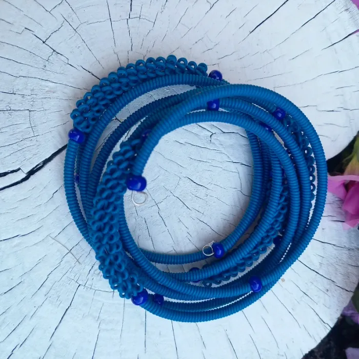 Bracelet tourbillon vintage bleu - photo numéro 2