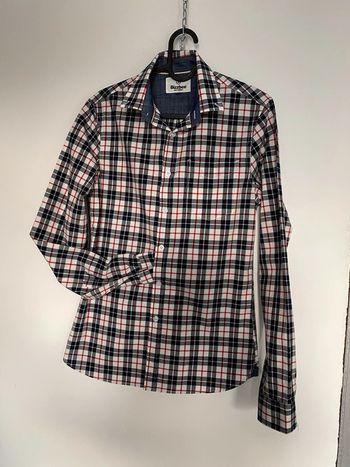 Chemise à carreaux marine blanc rouge xs