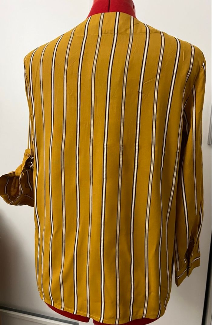 Blouse manches longues rayée jaune moutarde Akoz - photo numéro 6