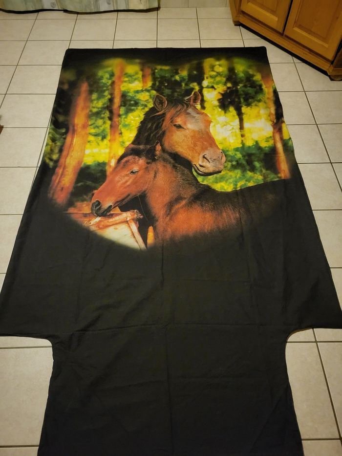 Housse de couette 140 par 200cm motif chevaux