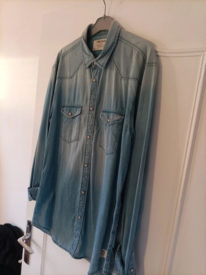 Chemise en Jeans Originals Jack & Jones taille M - photo numéro 2