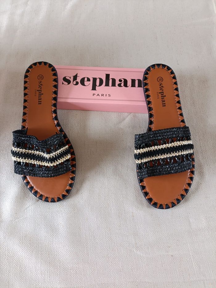 🖤 Claquettes Plates Stephan Paris – Taille 38 – Neuves avec boîte