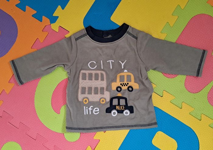 Lot 3 t-shirts manches longues, taille 6 mois (68 cm) - photo numéro 2