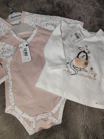 Lot 3  mois fille 2  body+ t-shirt gmip 