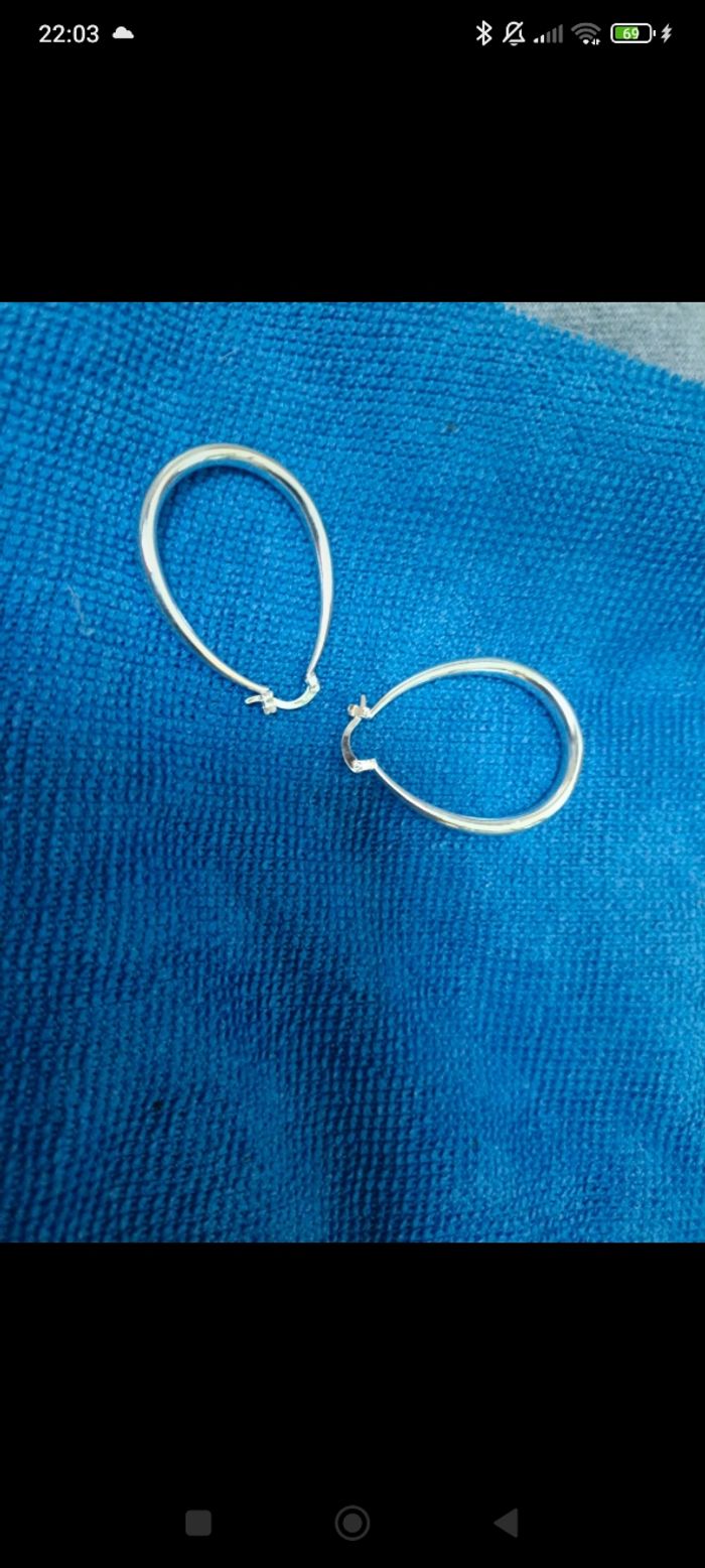 Boucles d'oreilles argent créoles