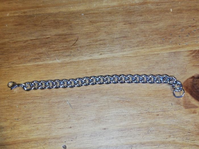 Bracelet grosse maille argenté - photo numéro 2