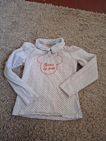 Magnifique haut manche longue fille 8 ans minnie mouse disney