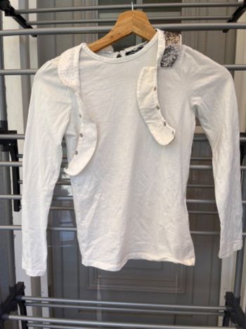 T-shirt manches longues blanc taille 10 ans