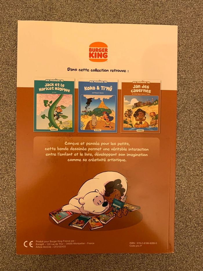 Livre ma première BD Jan des Cavernes collection Burger King Menu King junior - photo numéro 2