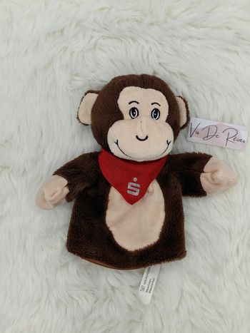 Doudou peluche marionnette Singe Bandana rouge S Kehl
