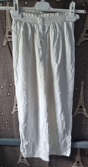 Pantalon léger blanc pailleté à jambes larges 10ans