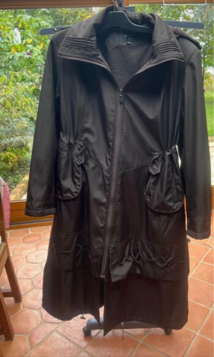 Manteau long marron femme doublé polaire chaud et élégant