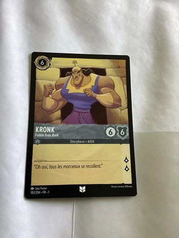 carte disney ravensburger lorcana FR kronk allié 183/204.FR.1  Non foil première édition