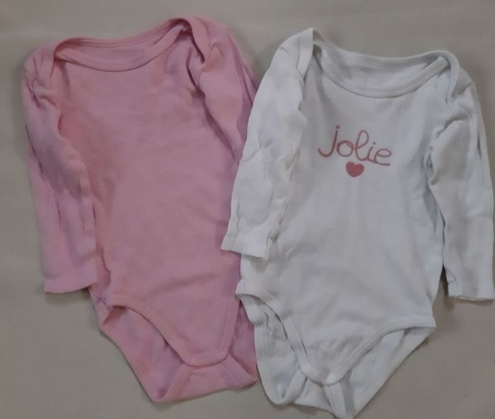 Lot de 2 bodies manches longues fille - 9 mois - photo numéro 2
