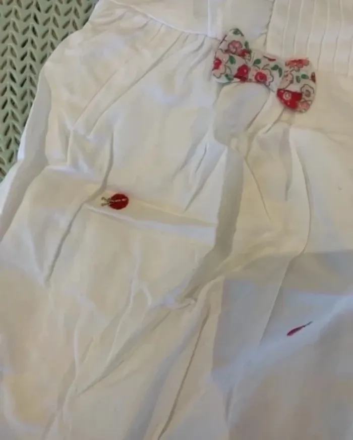 Magnifique Robe de cérémonie/baptême/mariage été blanche et coccinelle avec boomer - 12mois - photo numéro 4