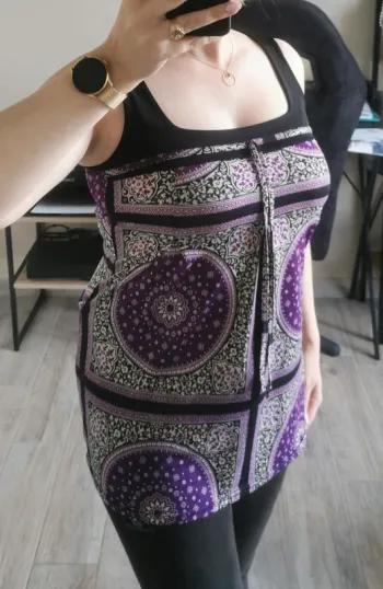 Tunique violette et noir mandala