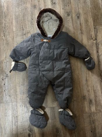 Combinaison pilote grise chaude obaibi 12/18 mois