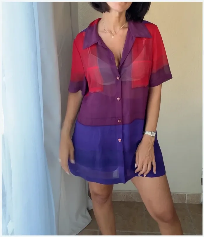 Chemise Weill 42 rouge et violette TBE
