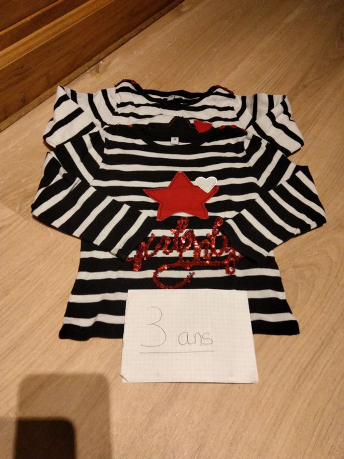 2 marinière avec sequins 3 ans