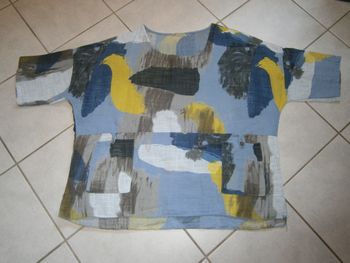 Top MC en lin bleu Taille 46