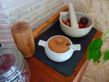 Decoration table plaque ardoise huilée accessoire cuisine gris TBE