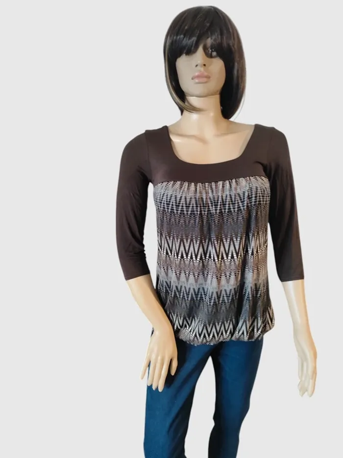 Blouse Motifs Graphiques, Taille Unique - Confort et Originalité ! - photo numéro 2