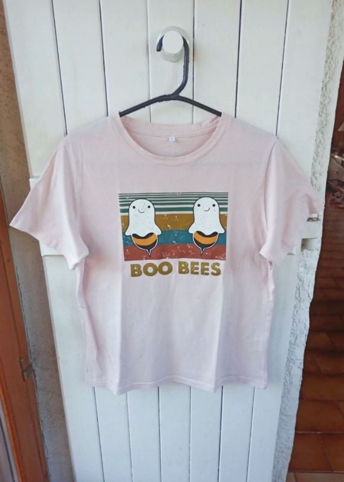 Tee shirt rose imprimé t.M