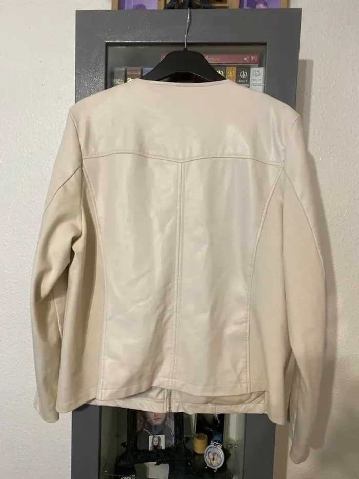 superbe veste simili cuir écru 46 M&S mode - photo numéro 6