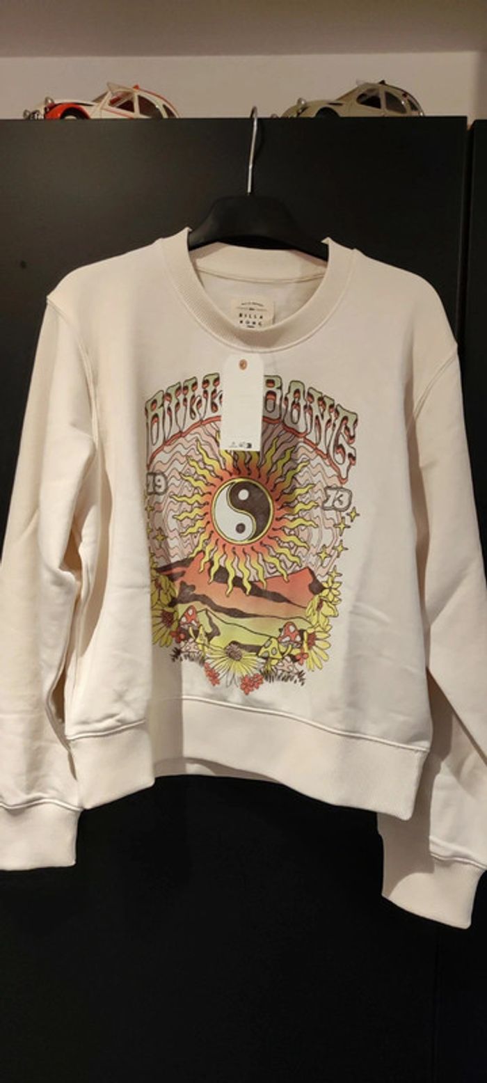 Pull sweat crème motifs Billabong - photo numéro 4