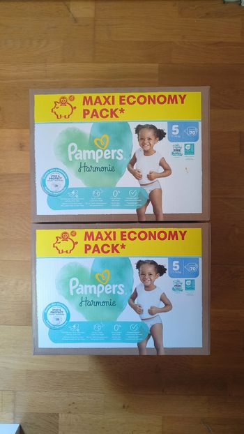 2 maxis economy packs Pampers harmonie taille 5