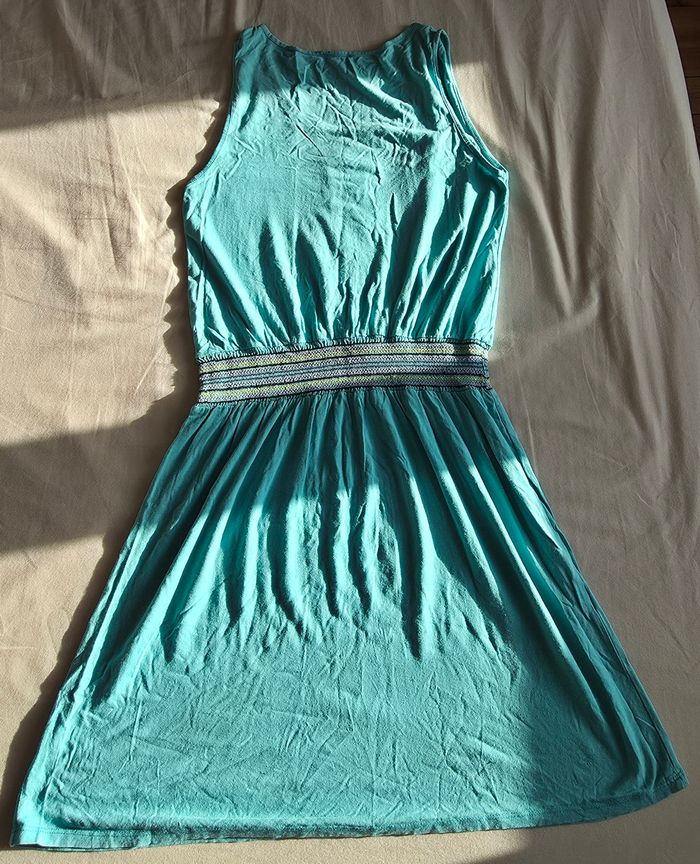 Robe Été Coton Turquoise Très bon état Taille M/L - photo numéro 2