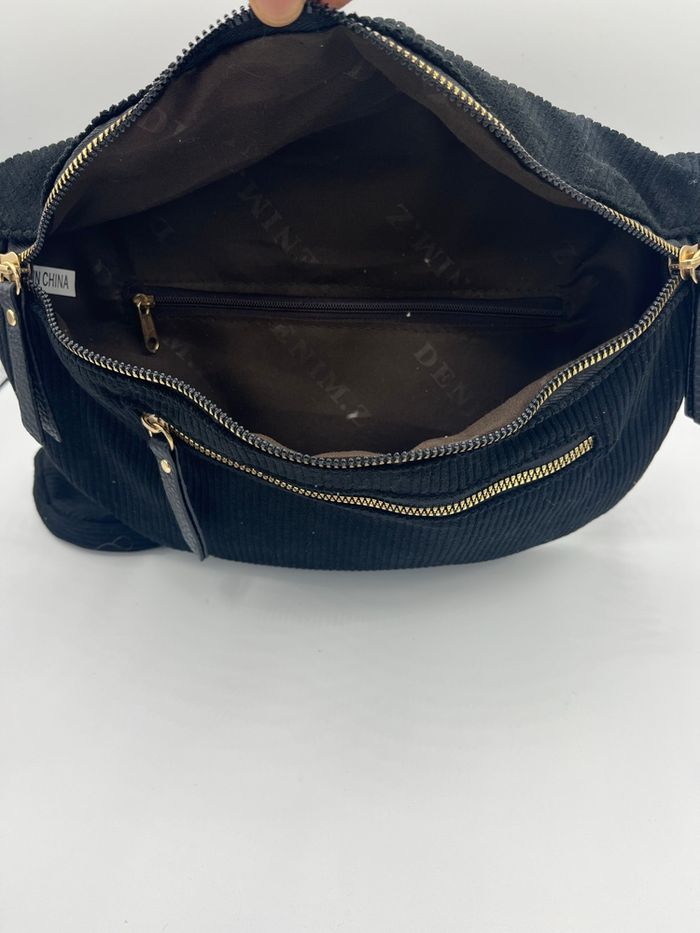 Sac banane bandoulière velours - photo numéro 4