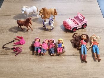 Lot poupées et chevaux