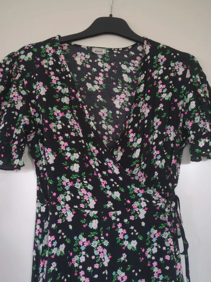 Robe été légère noire fleurie - photo numéro 2