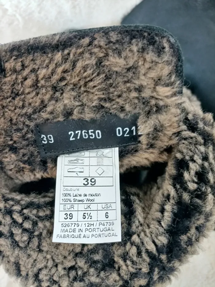 Bottes noir en cuir fourré - Aigle T 39 - photo numéro 7