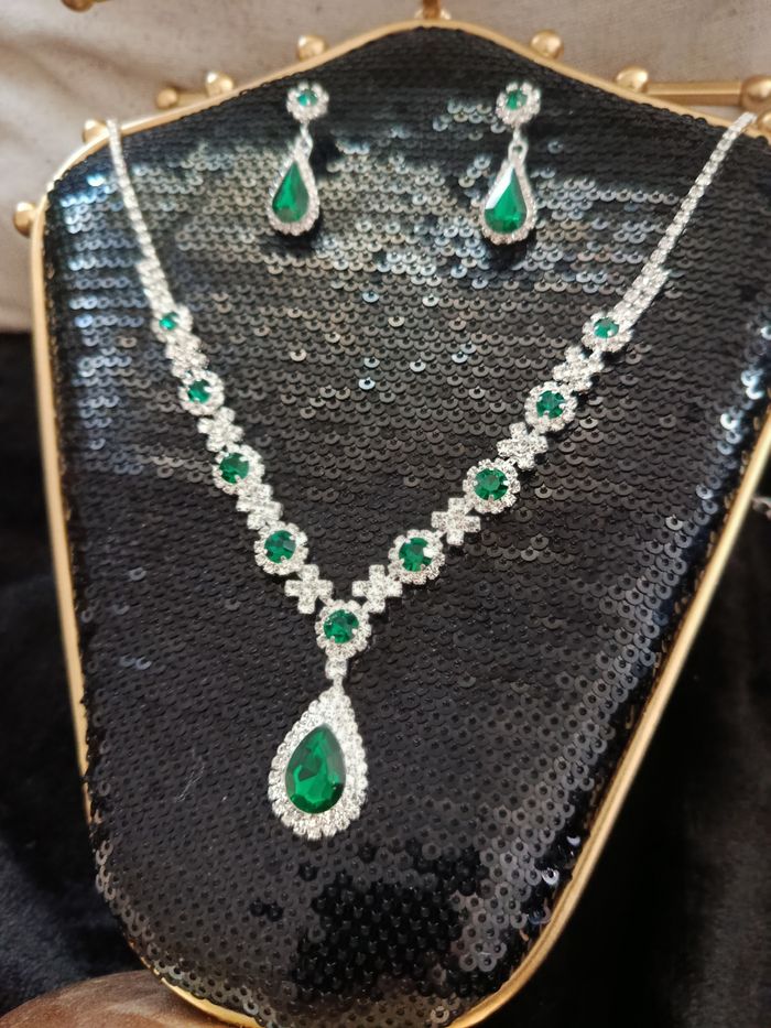Parure Vert émeraude Diamanté - photo numéro 2
