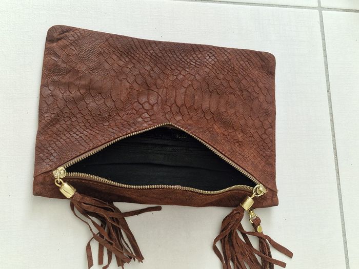 Pochette   Marron en Cuir Véritable - photo numéro 10