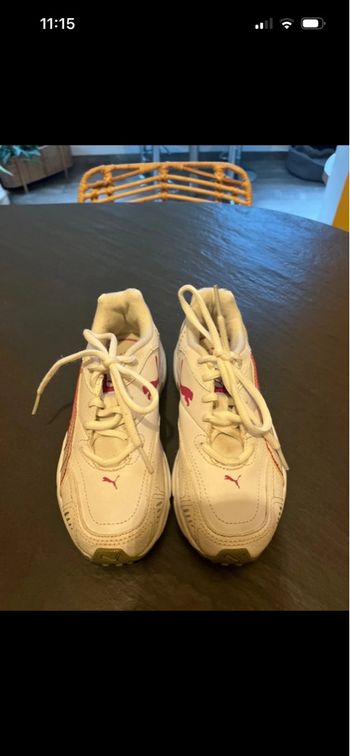 Baskets Puma, fille, rose et blanc, pointure 32