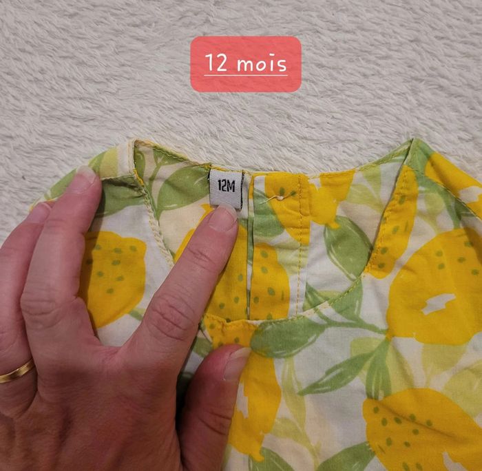 Jolie robe citronnée pour bébé - 12 mois - photo numéro 4