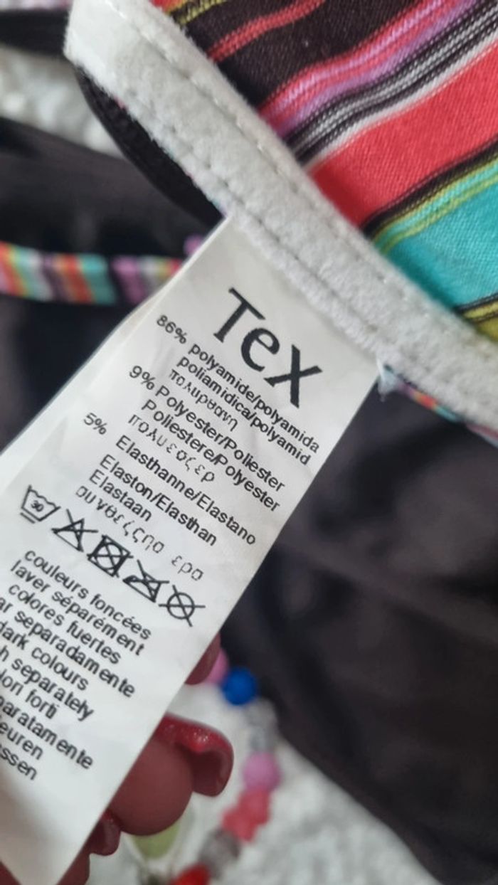 Maillot de bain 2 pièces parfait état 42 44 XL Tex marron et couleurs - photo numéro 5