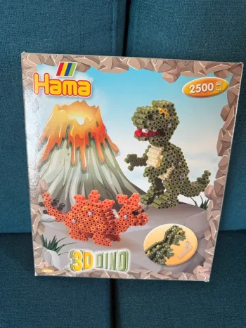 NEUF Coffret Hama perles à repasser dinosaures 3D 3 dimensions tyrannosaure Dino 2500