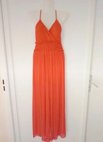 Combinaison pantalon à jambes large et doublure, à bretelles femme