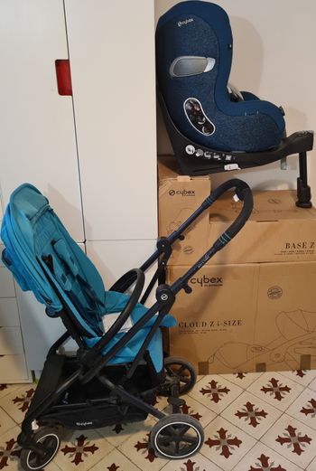 Ensemble Poussette+cosy+siège auto Cybex Turquoise