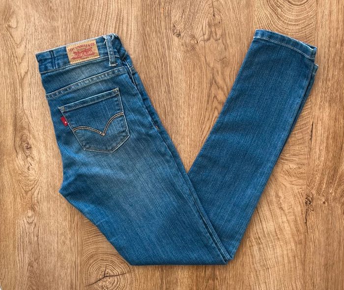 Jean/pantalon bleu Levi's 711 Skinny pour fille, taille 14 ans - photo numéro 2