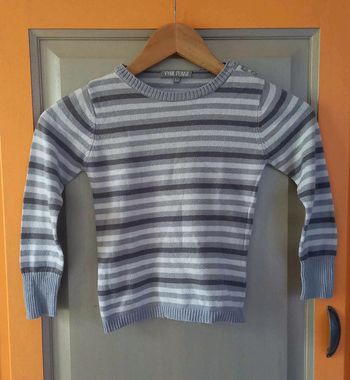 pull rayé violet - 6 ans