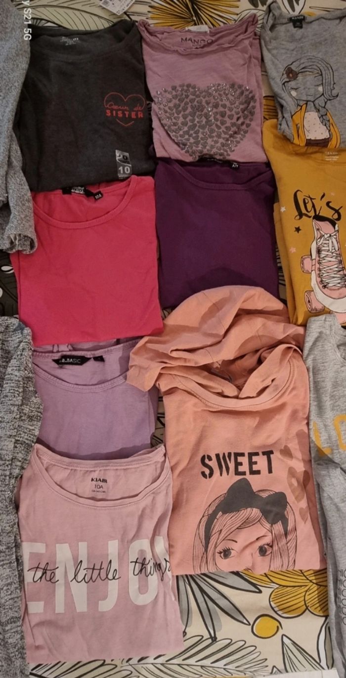 Lot de 20 tee-shirts manches longues fille - photo numéro 3